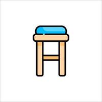 A stool with a blue cushion on it vector