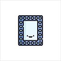 A mirror with a smiley face in it vector