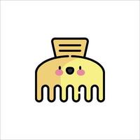 A comb icon with a smiley face vector