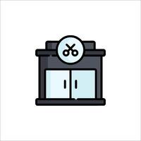 A barber shop with scissors and scissors on the counter vector
