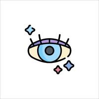 An eye icon with stars and a star vector