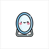 A cute little mirror with a smiley face vector