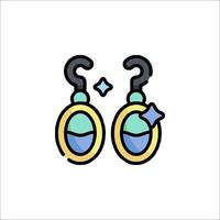 Two earrings with a question mark on them vector