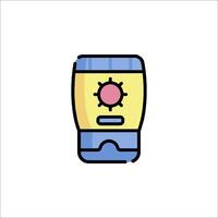 A yellow and blue container with a red light vector