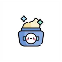 A cute jar with a face on it vector