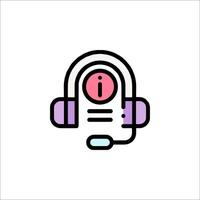 A headset icon with headphones on it vector