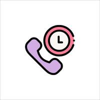A phone icon with a clock on it vector