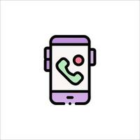 A phone with a phone call icon on it vector