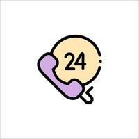 A phone icon with the number 24 and a phone vector