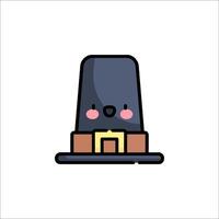 A black hat with a gold buckle on it vector
