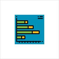 A bar chart icon on a white background vector