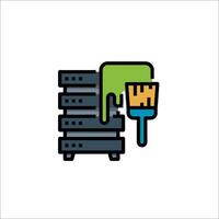 A server with a paintbrush on top of it vector