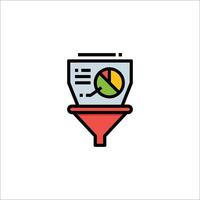 A funnel with a pie chart on top vector