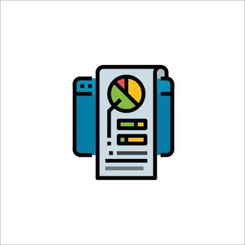 A document with a pie chart on it vector