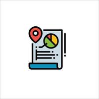 A map pin icon with a paper document vector