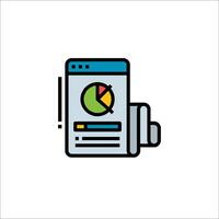 A phone with a pie chart icon vector