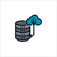 A cloud and a server with a cloud icon vector