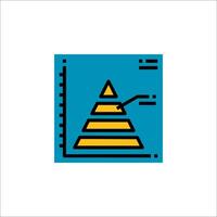 A pyramid icon with a line drawing of a pyramid vector