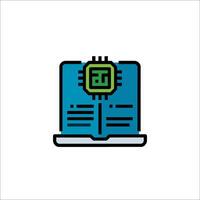 A computer chip icon on a white background vector