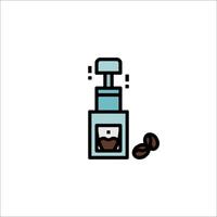 A coffee grinder and beans on a white background vector