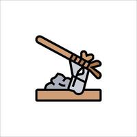 An axe is being used to cut wood vector