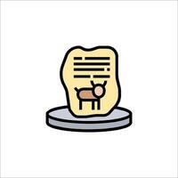 A goat is sitting on a paper with a piece of paper on it vector