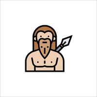 A man with a beard and a sword vector