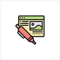 A pen and paper icon on a white background vector