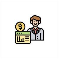 A man with a dollar sign and a box of money vector
