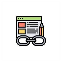 A pencil and a paper with a chain icon vector