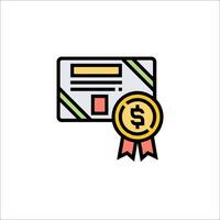 A certificate with a dollar sign on it vector