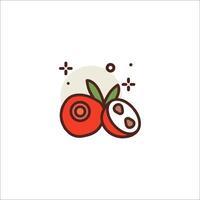 A fruit icon with a star on it vector