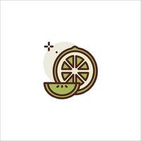 A lemon slice with a slice of lime on it vector