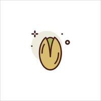 A nut icon with a green leaf on it vector