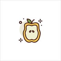 An apple icon with a face on it vector
