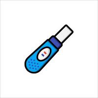 A blue thermometer with a red dot on it vector
