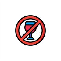 No alcohol sign icon isolated on white background vector