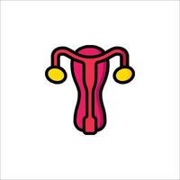 The uterus icon is shown in a flat style vector