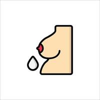 A woman's breast is dripping with a drop of water vector