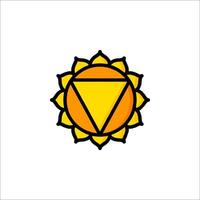 The chakra symbol is shown in a flat design vector