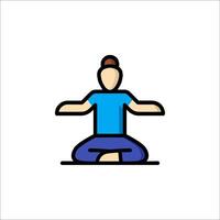 A man in yoga pose on a white background vector