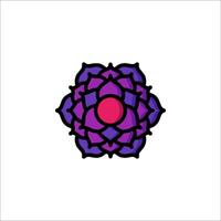 A purple flower with a red center vector