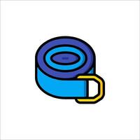 A blue belt with a yellow buckle on it vector
