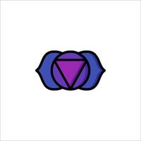 A purple and blue symbol with a triangle on it vector