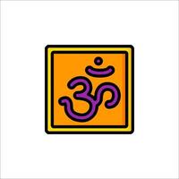 Om symbol in a square frame vector