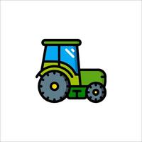 A green tractor icon on a white background vector
