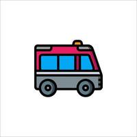A red and blue bus icon on a white background vector