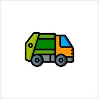 Garbage truck icon illustration vector