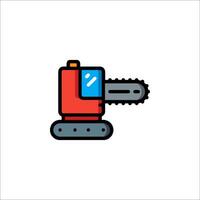 A red and blue chainsaw icon on a white background vector
