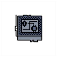 A computer chip icon on a white background vector